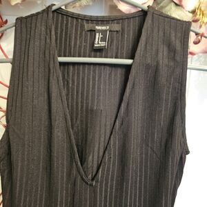Forever 21 Black Ribbed Sleeveless Bodysuit